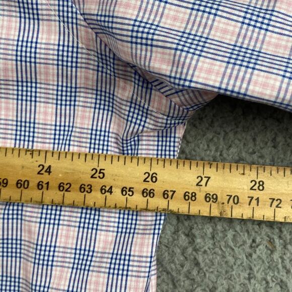 Pronto Uomo Non-Iron Slim Fit Button Dress Shirt Men's 18.5 36/37 XLT Plaid New - Picture 10 of 12
